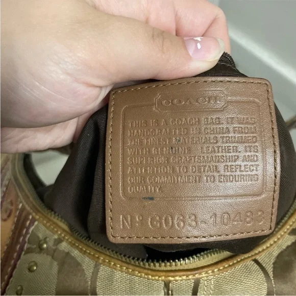 Coach Canvas Hobo Bag in Brown and Tan - Picture 3 of 9